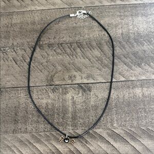 Black Spider Pendant Necklace